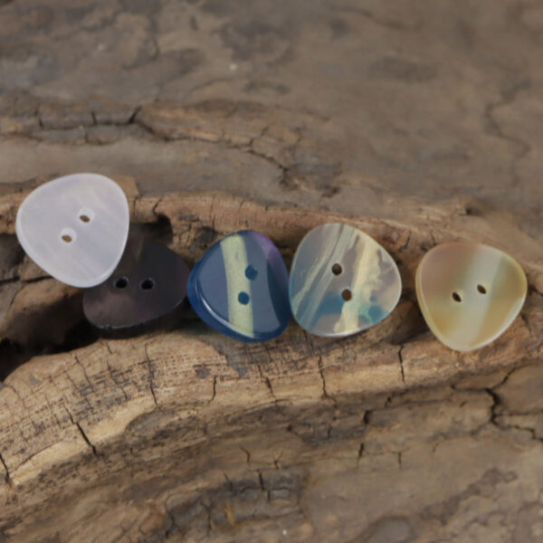 Iridescent Multicolored Irregular Triangle 2-Hole Resin Buttons,30pcs - Lots of Buttons