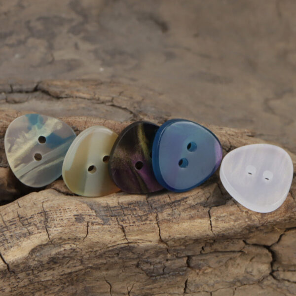 Iridescent Multicolored Irregular Triangle 2-Hole Resin Buttons,30pcs - Lots of Buttons