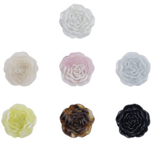 Peony-Shaped Acrylic Decorative Buttons for DIY Handmade 49 Pack