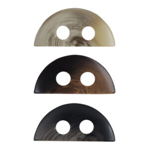 Semi-Circular 2 Hole Resin Buttons Imitation Horn Pattern,20pcs - Lots of Buttons