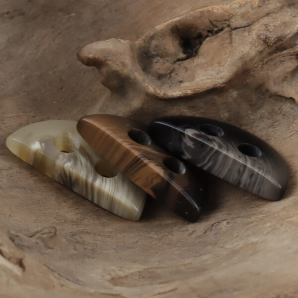 Semi-Circular 2 Hole Resin Buttons Imitation Horn Pattern,20pcs - Lots of Buttons