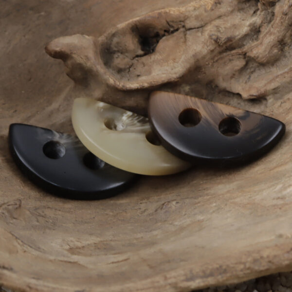 Semi-Circular 2 Hole Resin Buttons Imitation Horn Pattern,20pcs - Lots of Buttons