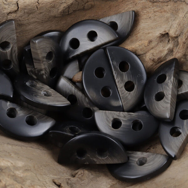 Semi-Circular 2 Hole Resin Buttons Imitation Horn Pattern,20pcs - Lots of Buttons