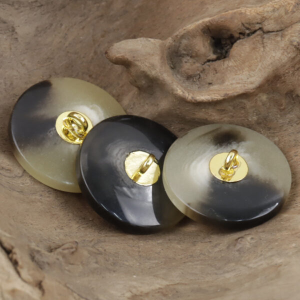 Black Tornado Texture Resin Buttons with Metal Shank for Camel Coat 10pcs - Image 2