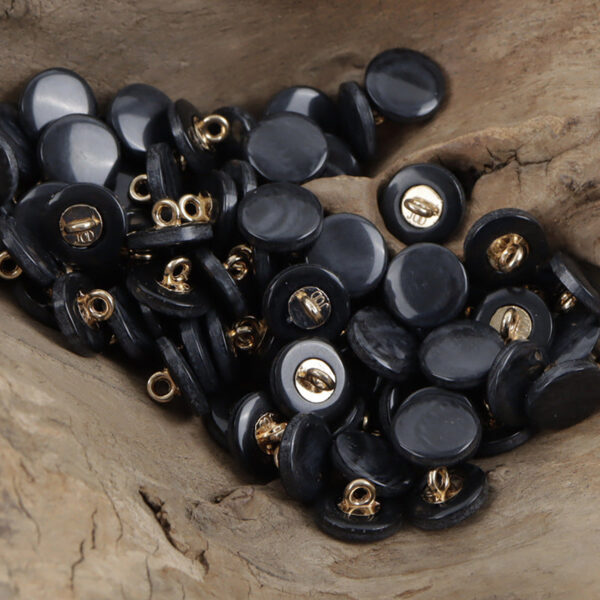11.5mm Yellow Wood Grain Resin Buttons with Metal Shank 40pcs - Image 5