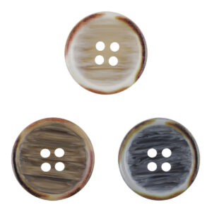 Round Gradient Wood Grain Edge Burnt Resin Buttons 20pcs - Lots of Buttons