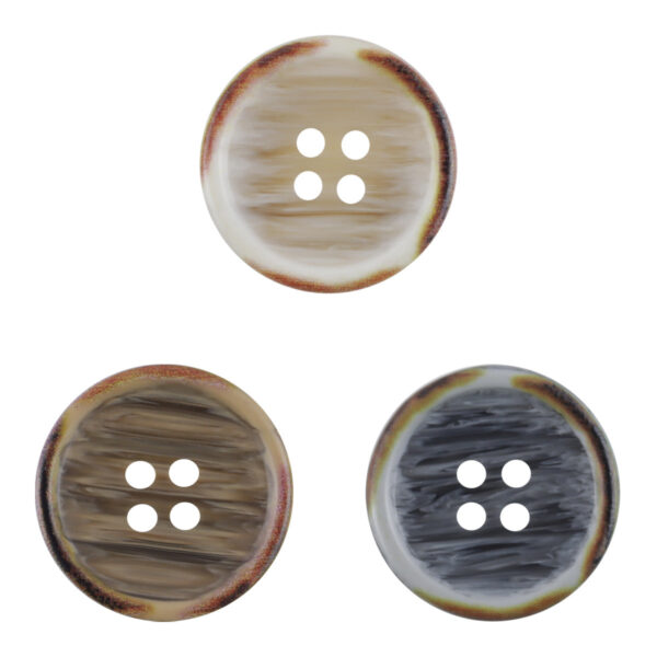 Round Gradient Wood Grain Edge Burnt Resin Buttons 20pcs - Lots of Buttons