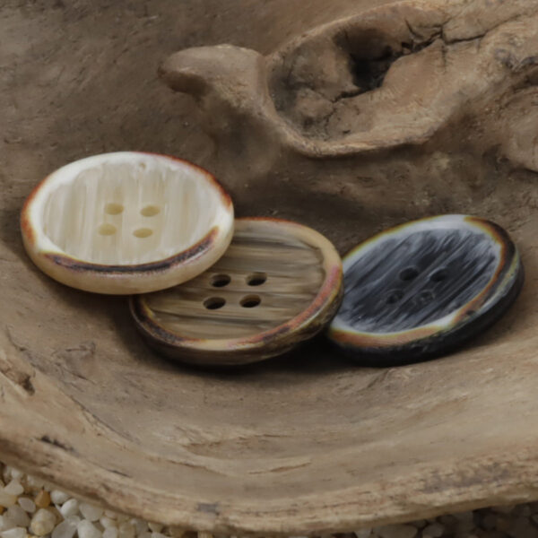 Round Gradient Wood Grain Edge Burnt Resin Buttons 20pcs - Lots of Buttons