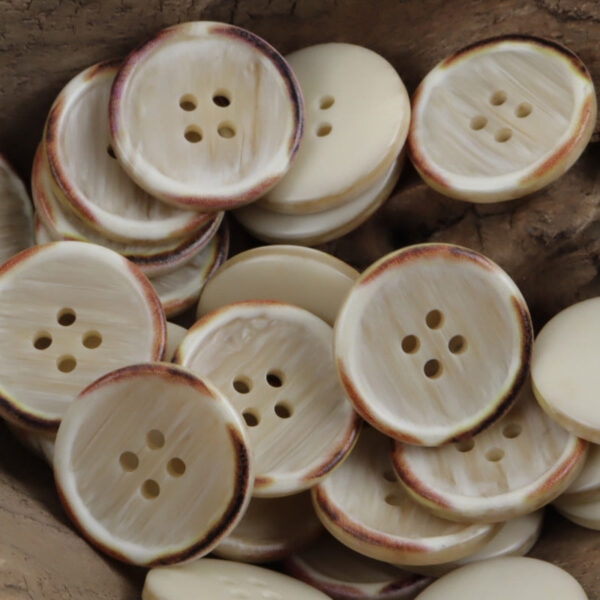 Round Gradient Wood Grain Edge Burnt Resin Buttons 20pcs - Lots of Buttons