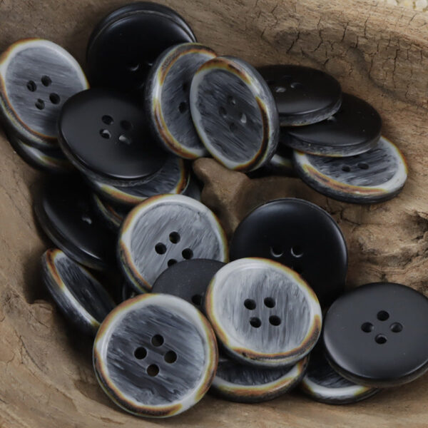 Round Gradient Wood Grain Edge Burnt Resin Buttons 20pcs - Lots of Buttons