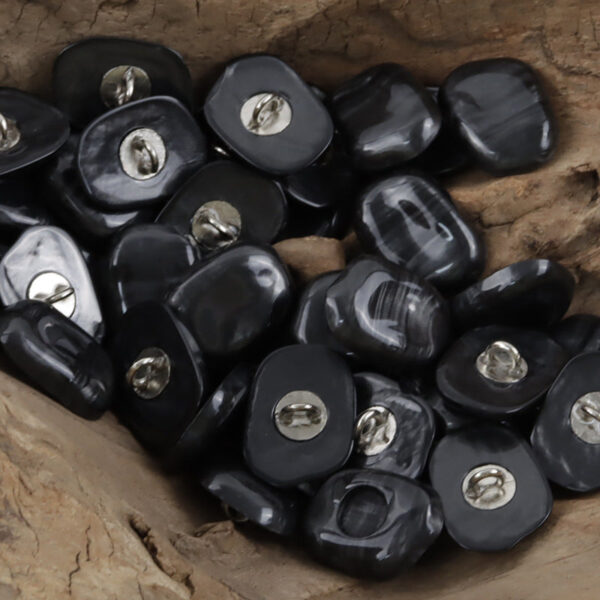 Stone-Shaped Resin Metal Decorative Shank Buttons,10pcs