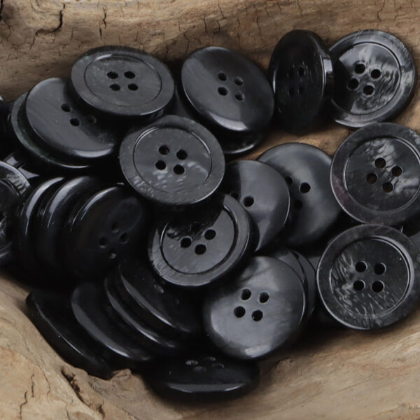 Oceanic Ripple 4-Hole Resin Buttons Circular with Wave Pattern,30pcs
