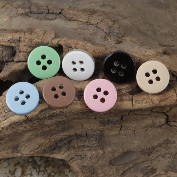 Round 11.5mm Candy-Colored Imitation Shell Resin Buttons 70pcs