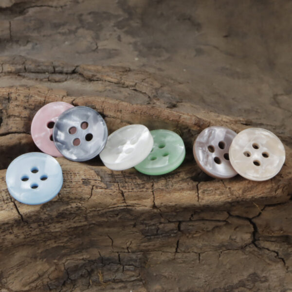 Round 11.5mm Candy-Colored Imitation Shell Resin Buttons 70pcs