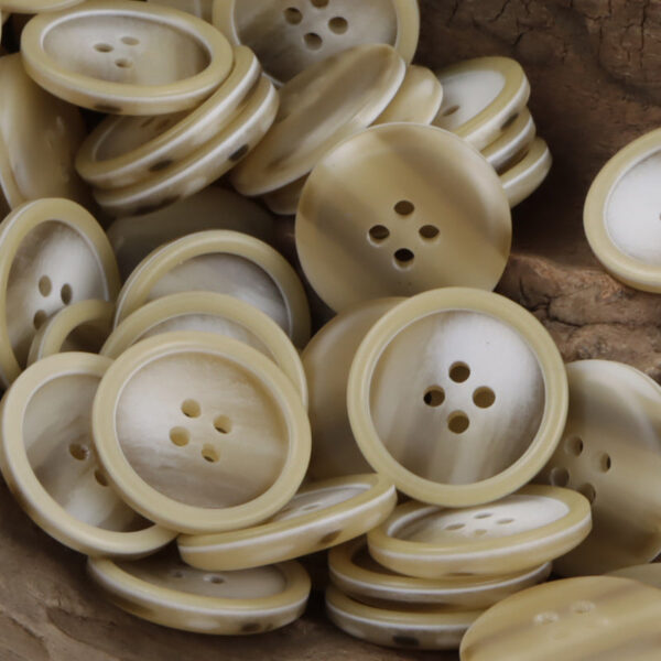 Gradient Light Khaki Round Resin Buttons for Coat Cufflinks 30pcs - Image 2