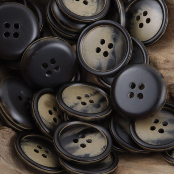 Gradient Light Khaki Round Resin Buttons for Coat Cufflinks 30pcs - Image 3