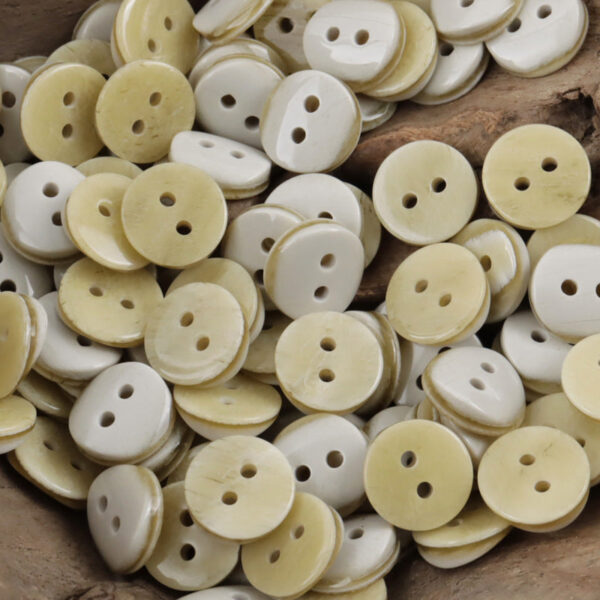 11.5mm Beige-Pink Oblique Cut 2-Hole Resin Shirt Buttons 80 Pack - Image 5