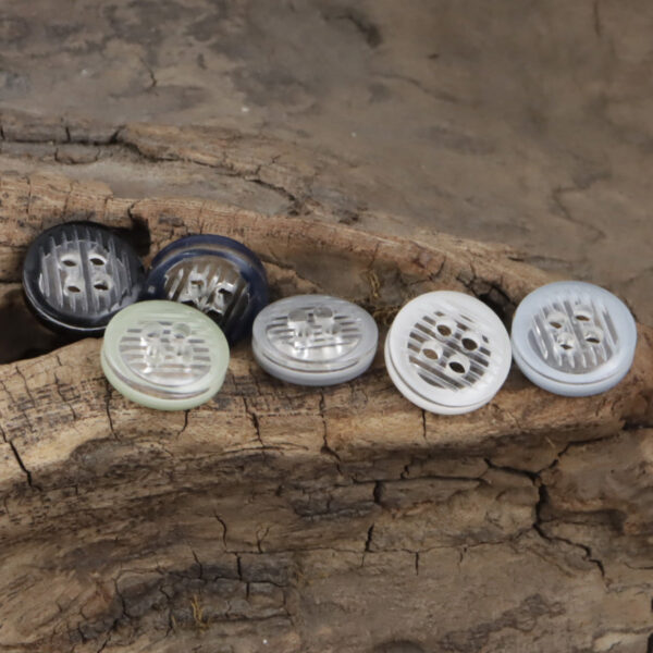 11.5mm Transparent Four-Hole Resin Buttons for Shirts 60 Pack - Image 3