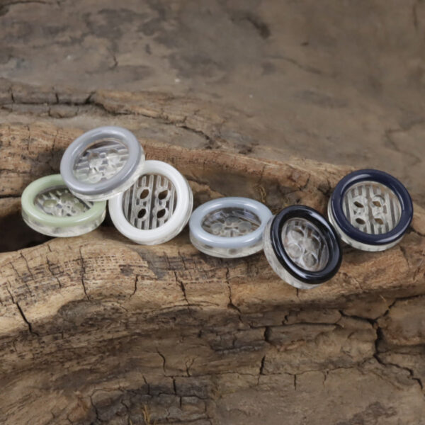 11.5mm Transparent Four-Hole Resin Buttons for Shirts 60 Pack - Image 2