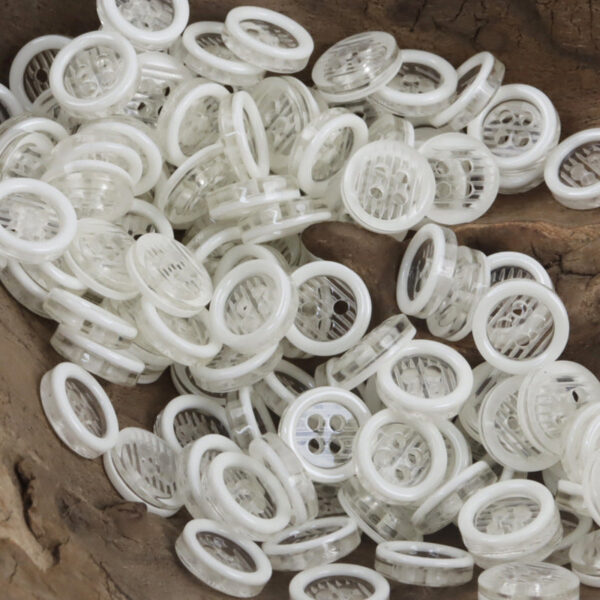 11.5mm Transparent Four-Hole Resin Buttons for Shirts 60 Pack - Image 9