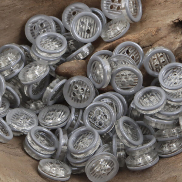 11.5mm Transparent Four-Hole Resin Buttons for Shirts 60 Pack - Image 4