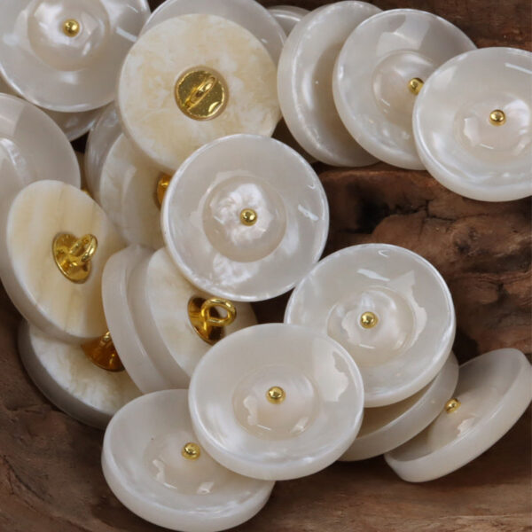 Premium Round Resin Buttons with Metal Shanks for Curtain Making 20pcs - Image 3