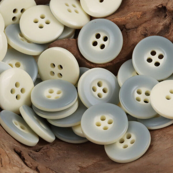 Two-Tone Grayish-Cyan Resin Buttons for Shirts Sweaters Cardigans 40pcs - Image 2