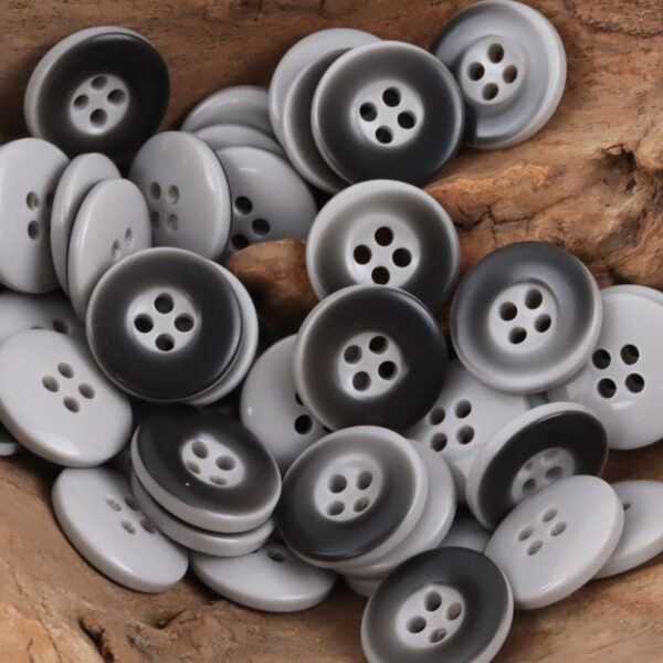 Two-Tone Grayish-Cyan Resin Buttons for Shirts Sweaters Cardigans 40pcs - Image 4