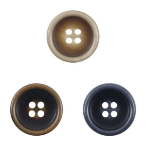 Round Dark Coffee-Colored Resin Buttons for Suit Pants 30pcs
