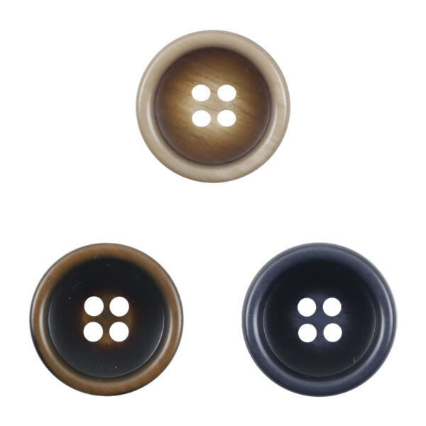 Round Dark Coffee-Colored Resin Buttons for Suit Pants 30pcs