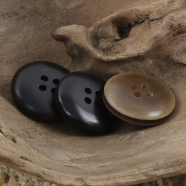 Round Dark Coffee-Colored Resin Buttons for Suit Pants 30pcs - Image 2