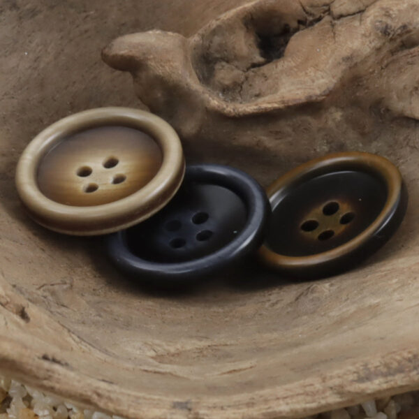 Round Dark Coffee-Colored Resin Buttons for Suit Pants 30pcs - Image 3