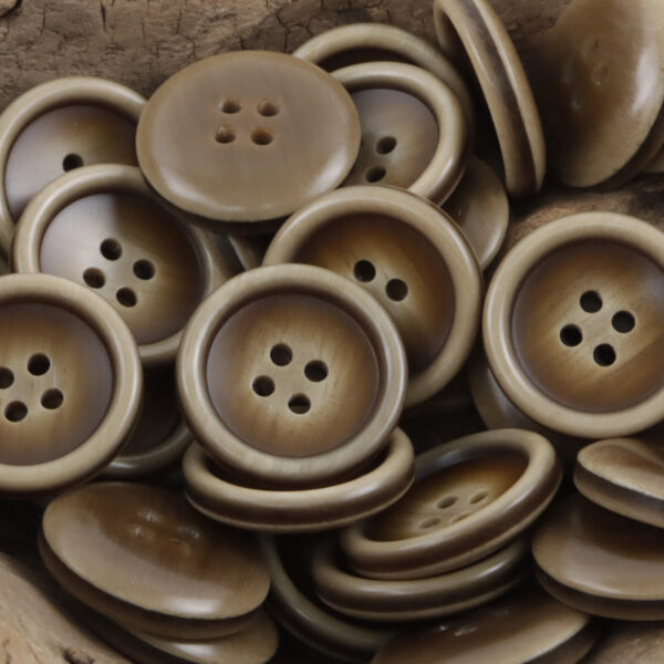 Round Dark Coffee-Colored Resin Buttons for Suit Pants 30pcs - Image 4