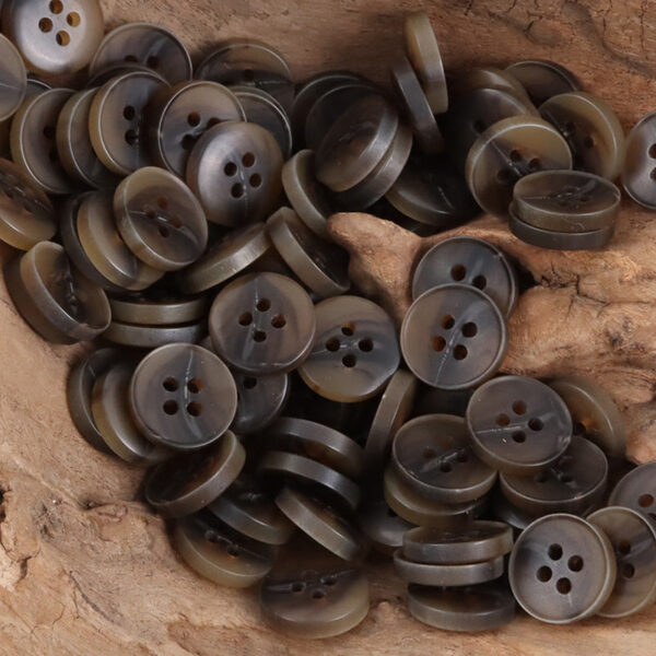 11.5mm Round Two-Tone Amber Resin Buttons for Shirts 50pcs - Image 5