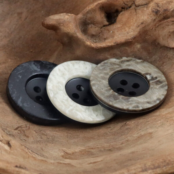 Leopard Print Wide Border 4-Hole Resin Buttons 20pcs
