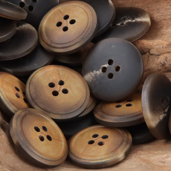 Round 4 Hole Vintage Burnt Yellow Resin Buttons,20PCS