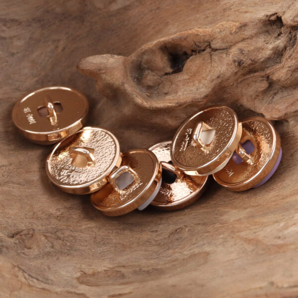 Geometric Resin Surface Metal Buttons for Trendy Suits 10pcs - Image 2