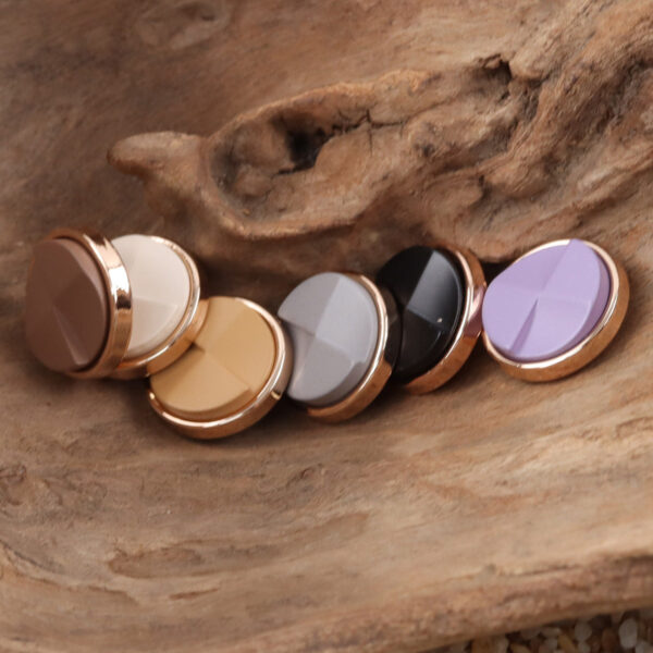 Geometric Resin Surface Metal Buttons for Trendy Suits 10pcs - Image 3