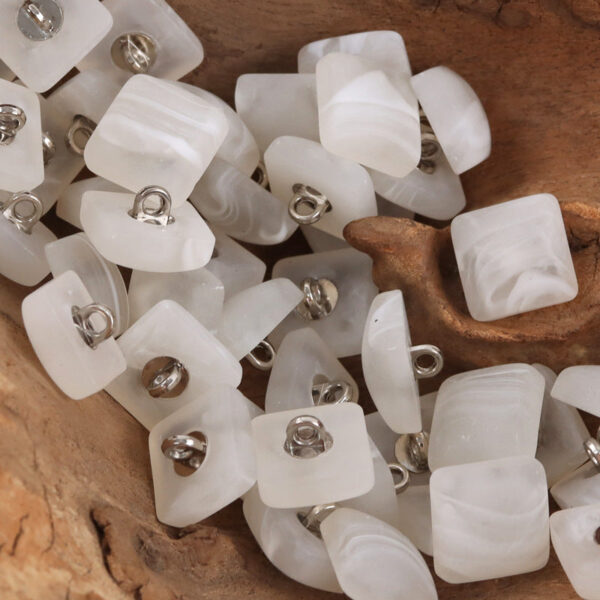 Square Amber Resin Buttons with Metal Shanks for DIY Knitted Hats Dolls 30pcs - Image 4