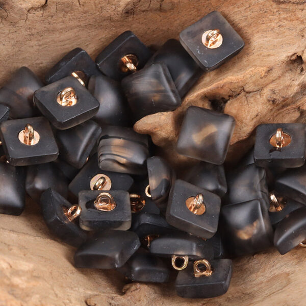 Square Amber Resin Buttons with Metal Shanks for DIY Knitted Hats Dolls 30pcs - Image 6