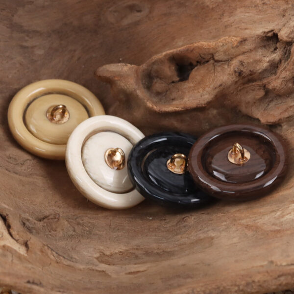 Resin Buttons with Metal Shanks for Sweater Cardigans and Coats - 20pcs - Image 2