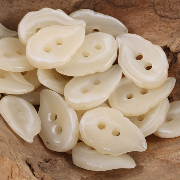 Retro Khaki Leaf-Shaped Decorative Resin Buttons,20pcs