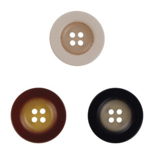 Round 4 Hole Wide-Edged Amber Resin Buttons,20pcs 