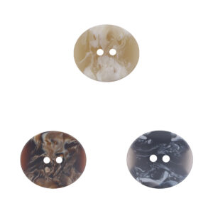 Curved Oval Imitated Wood Grain Resin Buttons 30pcs 