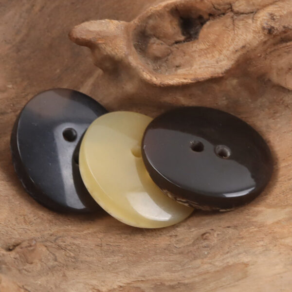 Curved Oval Imitated Wood Grain Resin Buttons 30pcs