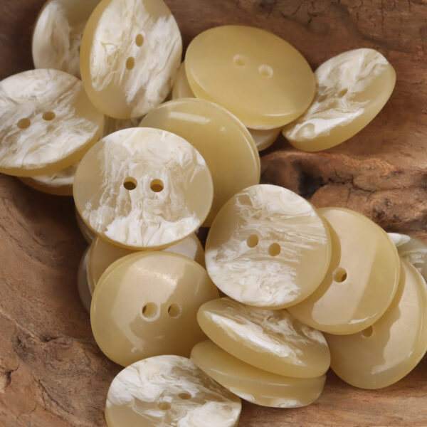 Curved Oval Imitated Wood Grain Resin Buttons 30pcs