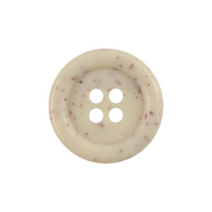Beige Resin Buttons Thick Round Edge Dotted Flower,20pcs 