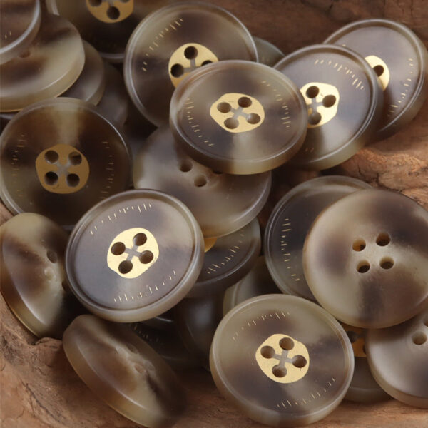 Round 4 Hole Imitation Horn Resin Buttons 20pcs