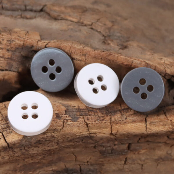 White Glitter Black Gray Curved Resin Buttons for Polo Shirts,50pcs
