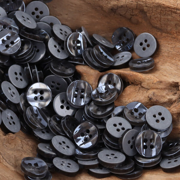 White Glitter Black Gray Curved Resin Buttons for Polo Shirts,50pcs